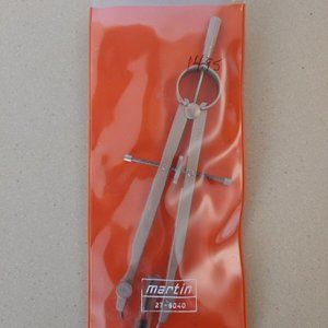 Martin Vintage Drafting Tool Compass 6" Metal 27-5040 Drawing ITALY